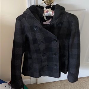 Hooded pea coat
